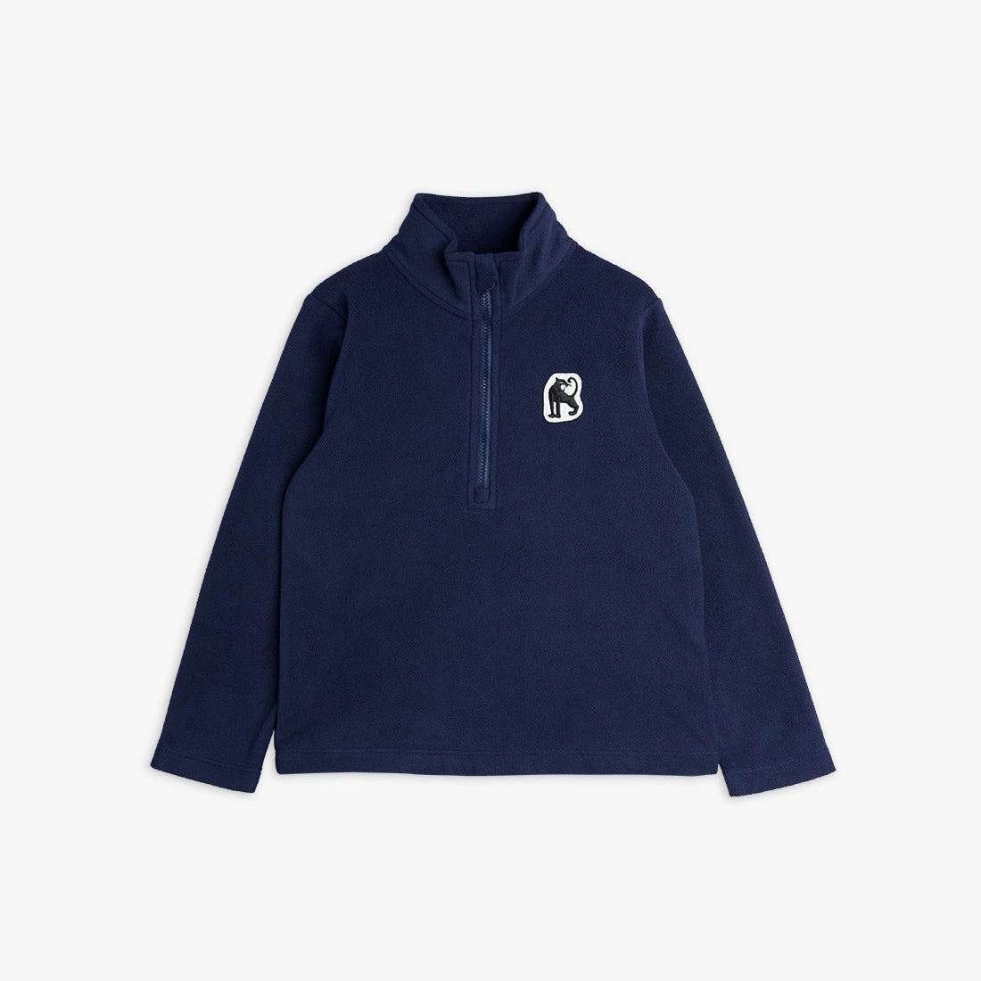 MINI RODINI MICROFLEECE ZIP LONG SLEEVE T-SHIRT