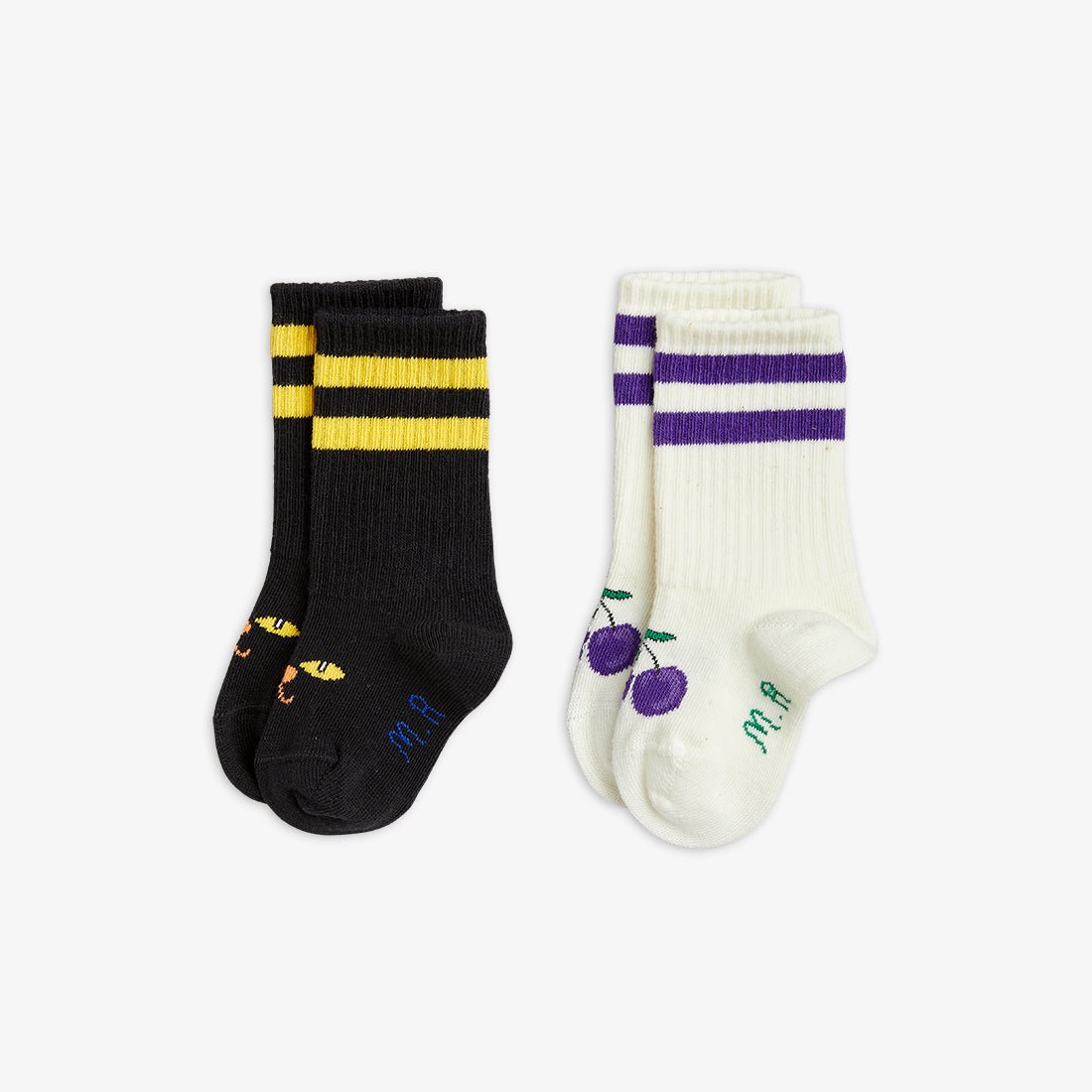 MINI RODINI PLUM BABY SOCKS 2-PACK