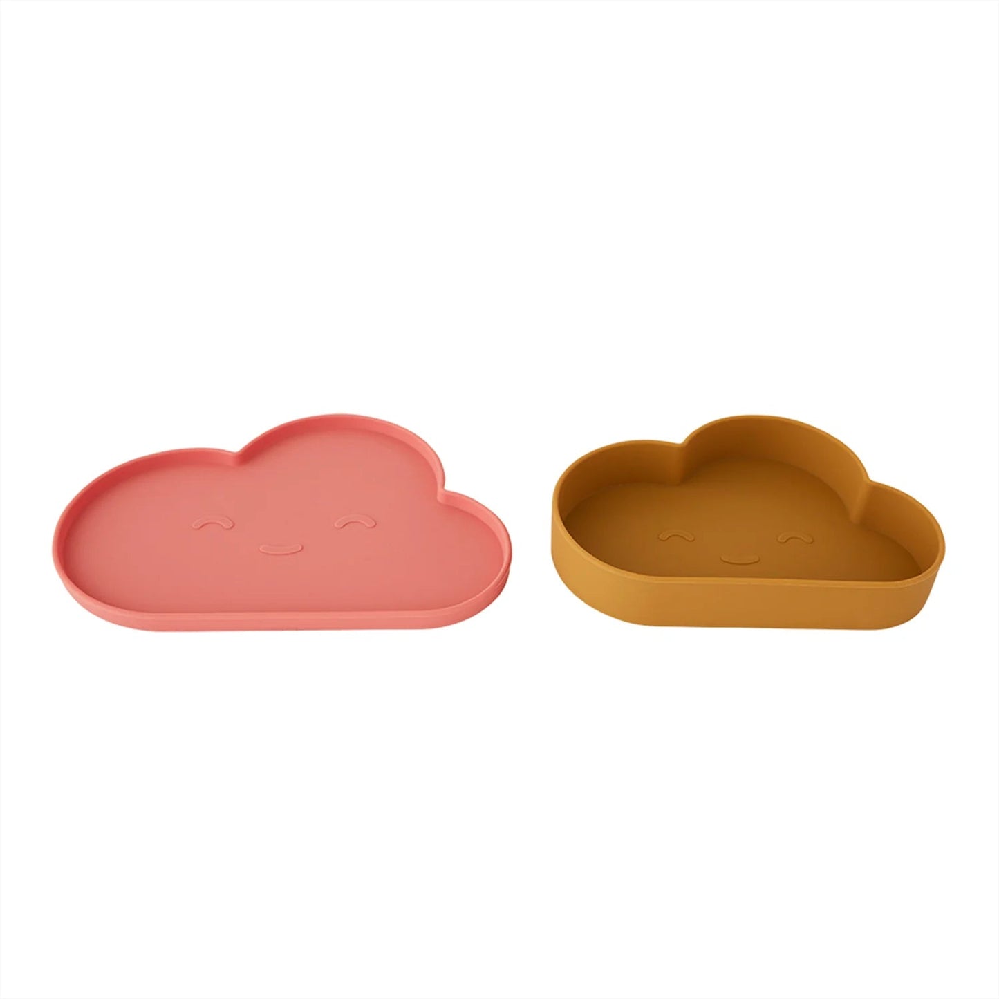 OYOY MINI Chloe Cloud Plate & Bowl - Light Rubber / Coral