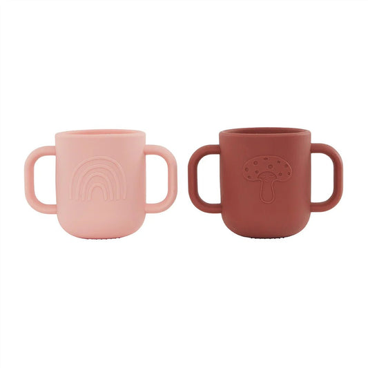 OYOY MINI Kappu Cup - Pack of 2 - Coral / Nutmeg