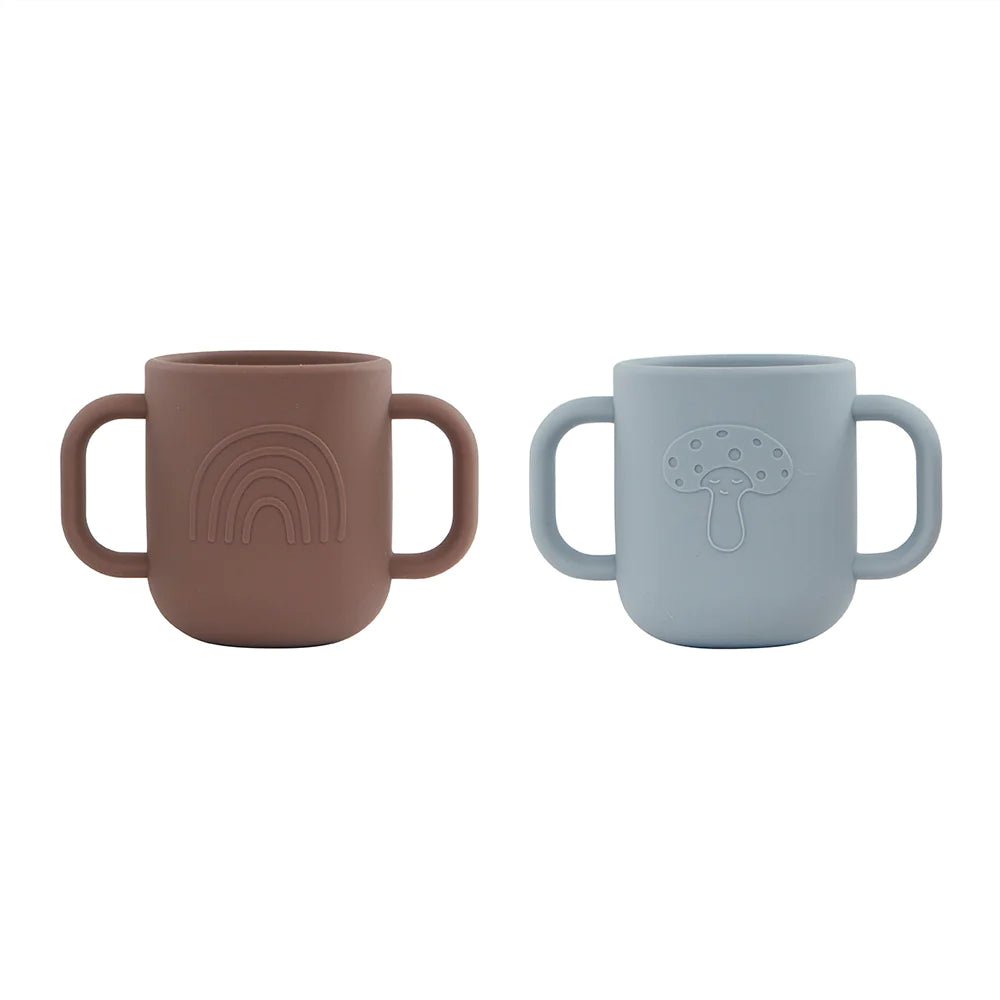 OYOY MINI Kappu Cup - Pack of 2 - Dusty Blue / Choko