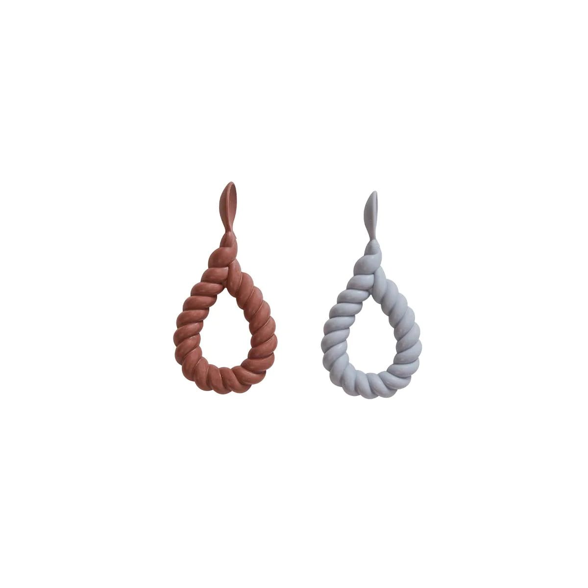 OYOY MINI Mellow Handle Spoon - Pack of 2 - Dusty Blue / Choko