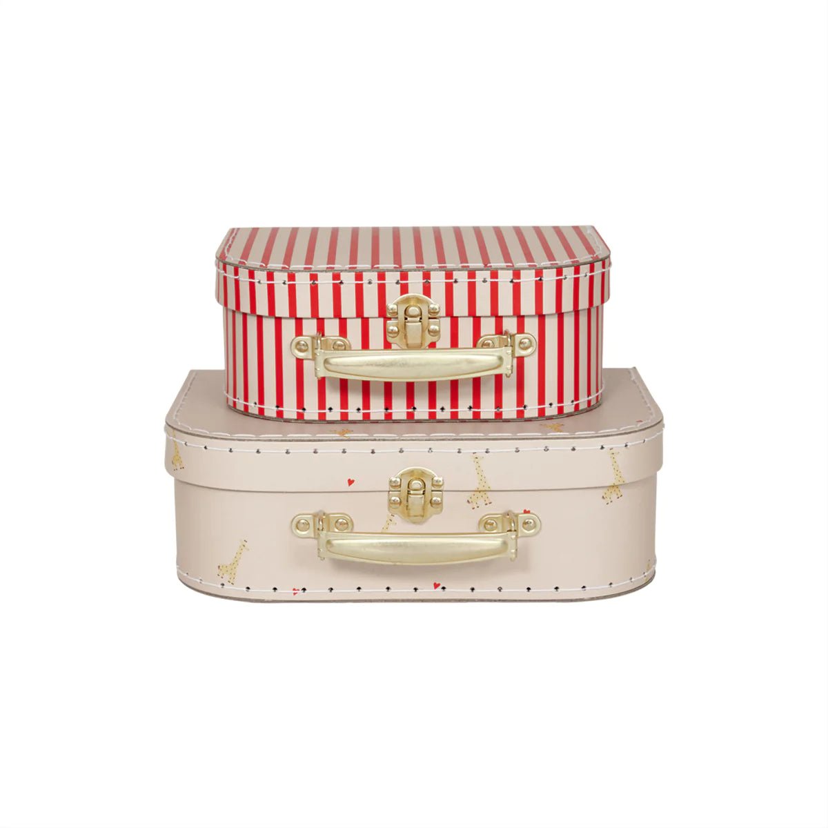 OYOY MINI Mini Suitcase Set - Giraffe & Stripe Design (Set of 2)