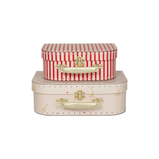 OYOY MINI Mini Suitcase Set - Giraffe & Stripe Design (Set of 2)