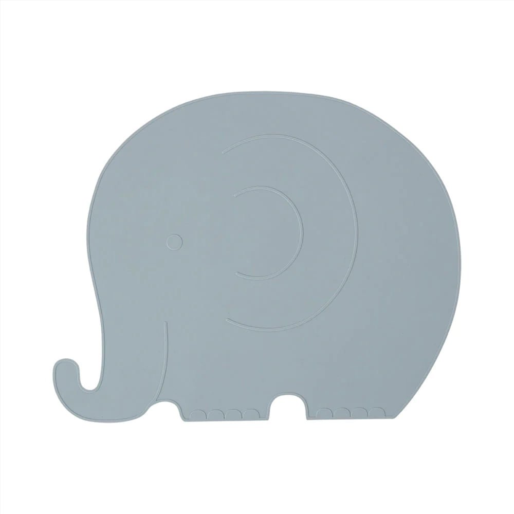 OYOY MINI Placemat Henry Elephant - Pale Blue