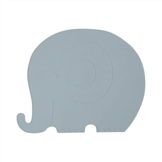 OYOY MINI Placemat Henry Elephant - Pale Blue