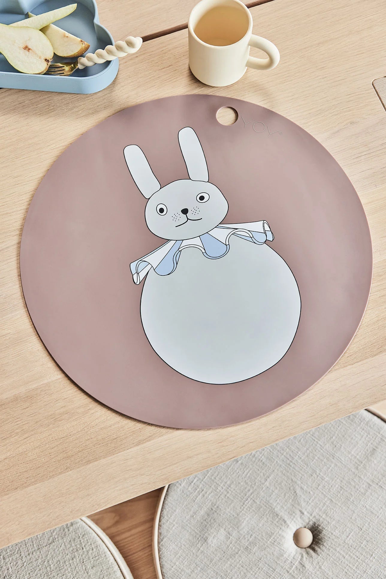 OYOY MINI Placemat Rabbit Pompom