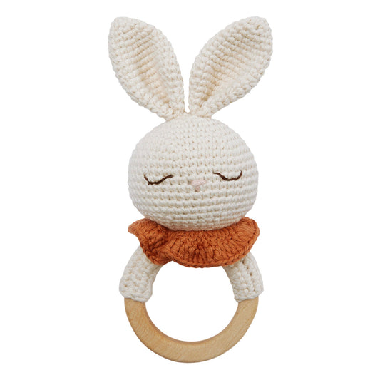Patti OSLO  Bunny Teething Ring Organic Soft Toys