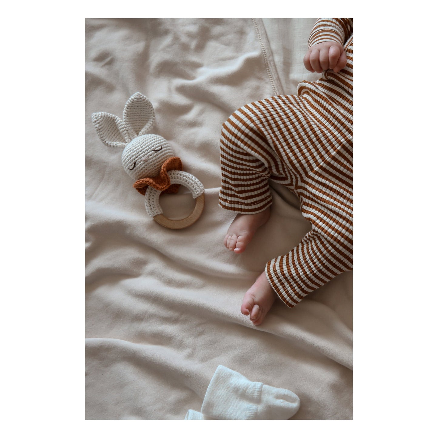 Patti OSLO Bunny Teething Ring Organic Soft Toys