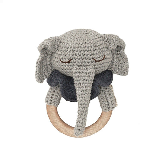 Patti Oslo Ellie the Elephant Teething Ring | with bell Organic Soft Toys