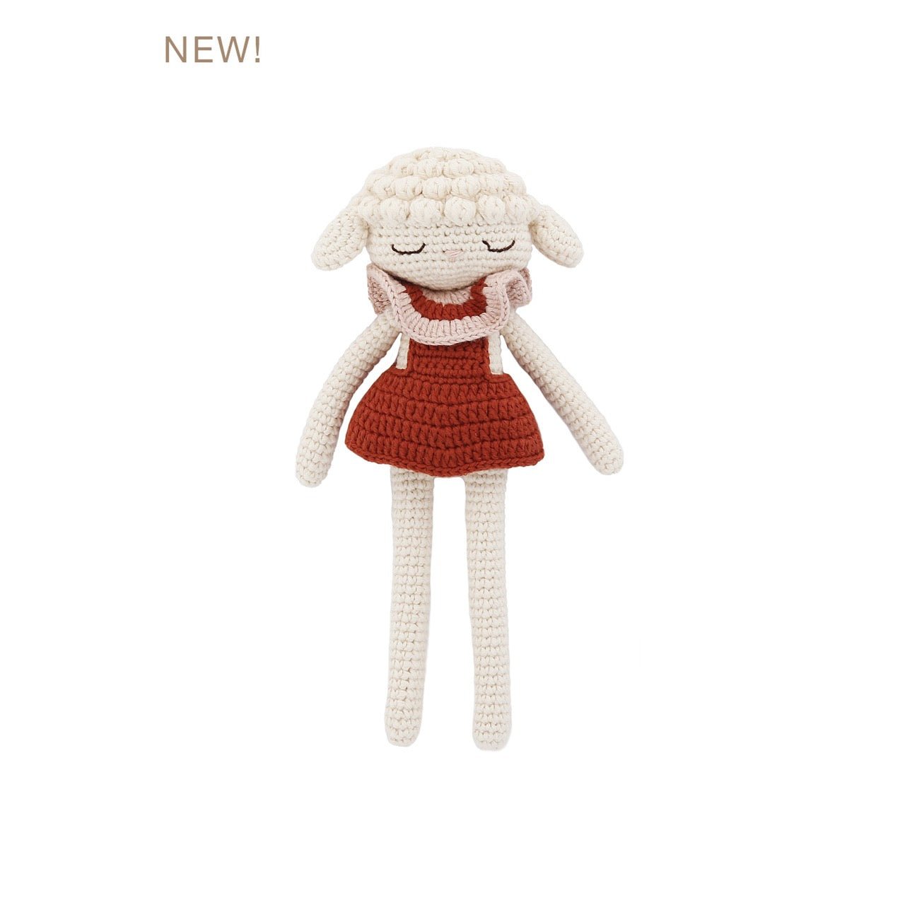 Patti Oslo Luna Lamb | rose striped collar Organic Soft Toys
