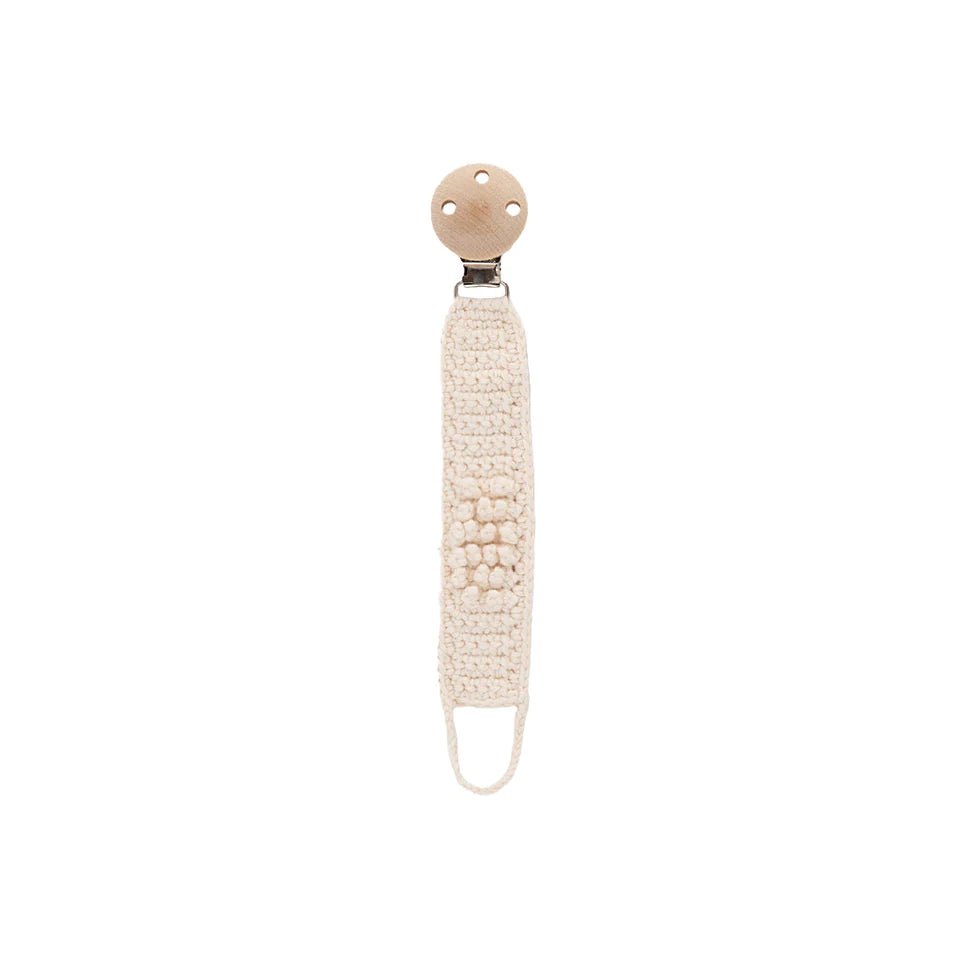 Patti Oslo Pacifier Clip Organic Cotton | cream-P1009-PC-PCT-CRM - Lille Univers