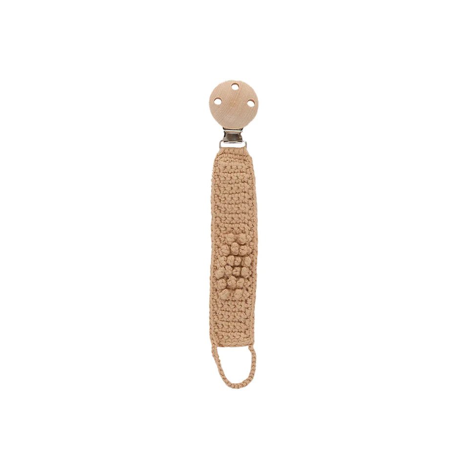 Patti Oslo Pacifier Clip Organic Cotton | sand Pacifier Clips-P1014-PC-PCT-SND - Lille Univers