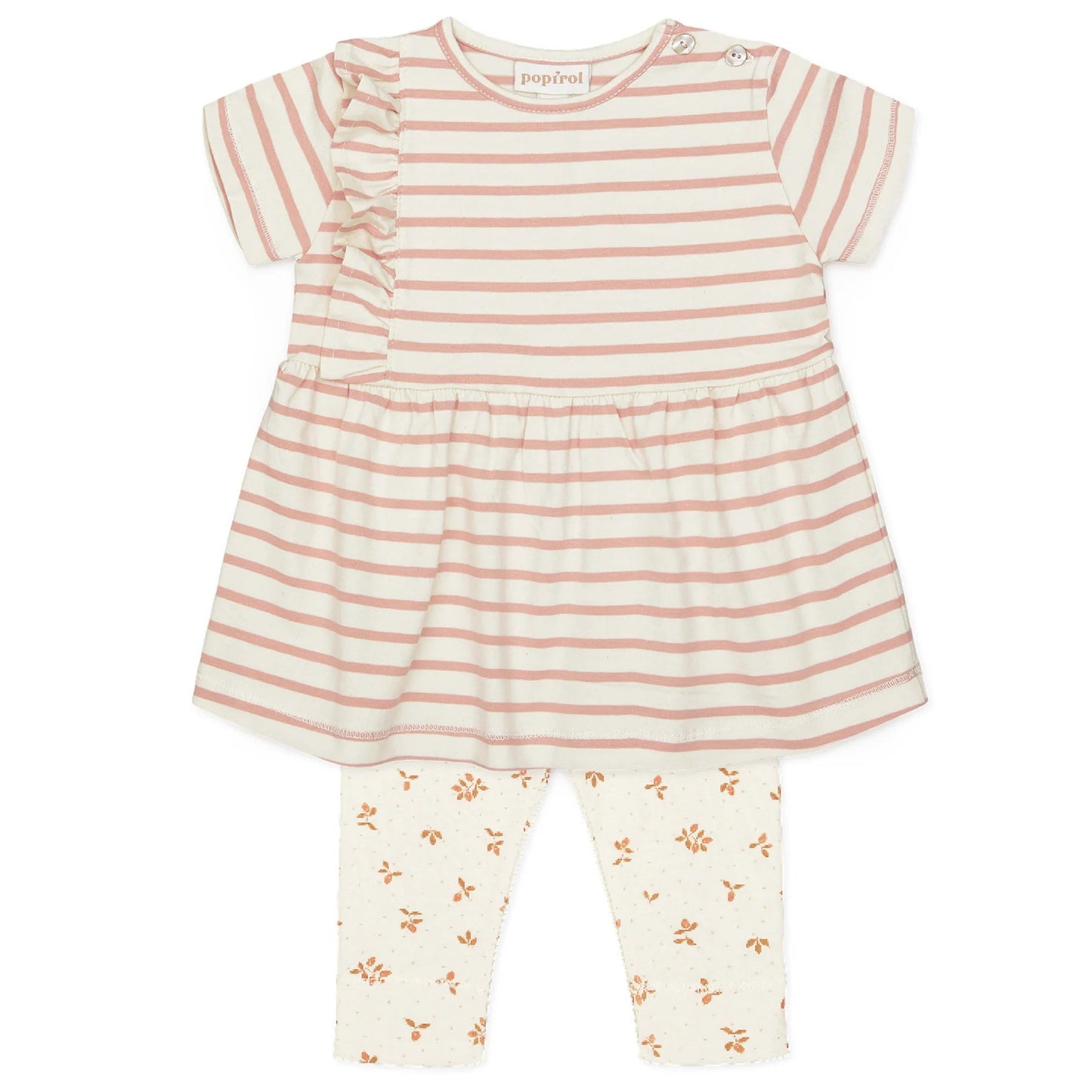 Popirol POANNELI BABY DRESS SS - STRIPED VANILLA-1-232-023 - Lille Univers