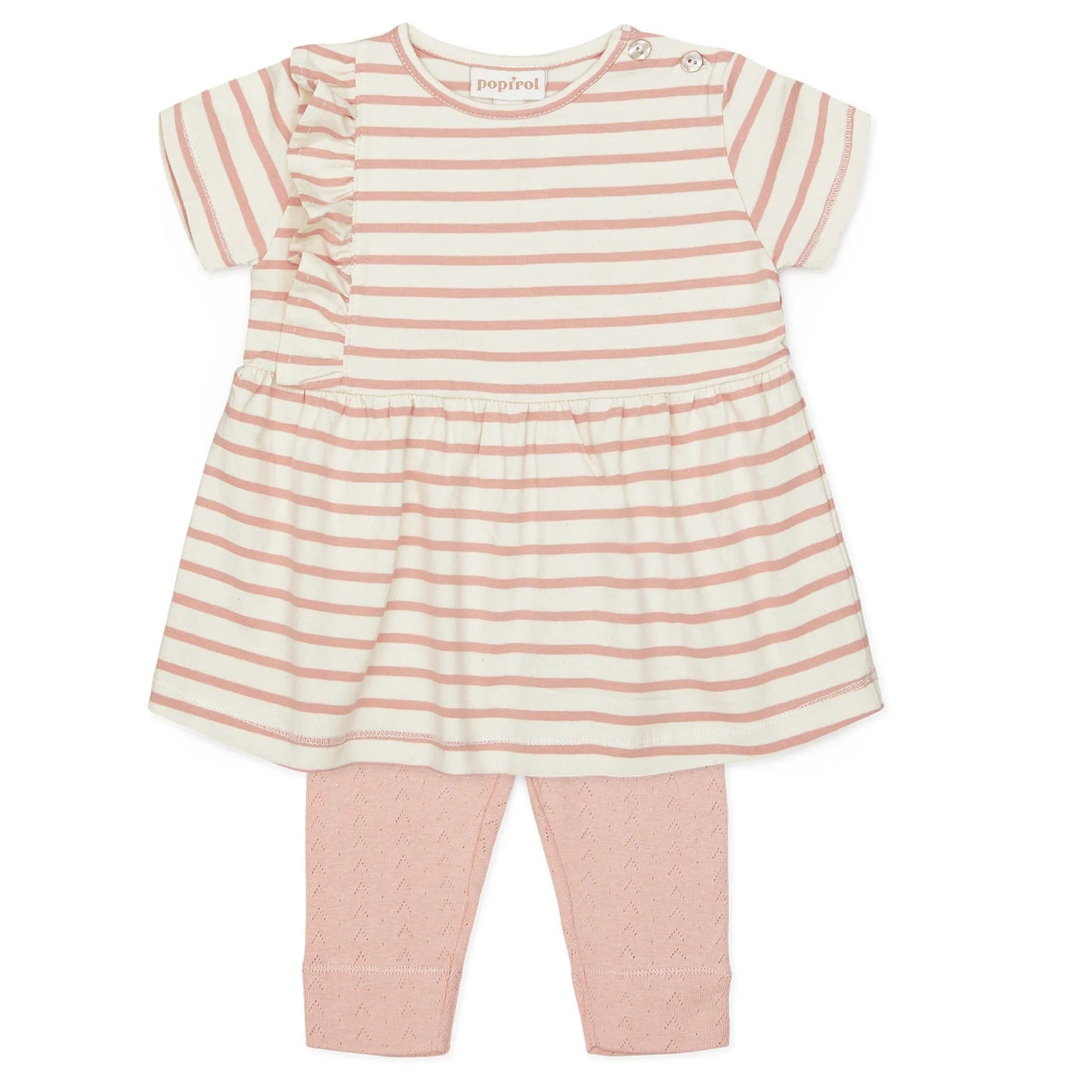 Popirol POANNELI BABY DRESS SS - STRIPED VANILLA-1-232-023 - Lille Univers