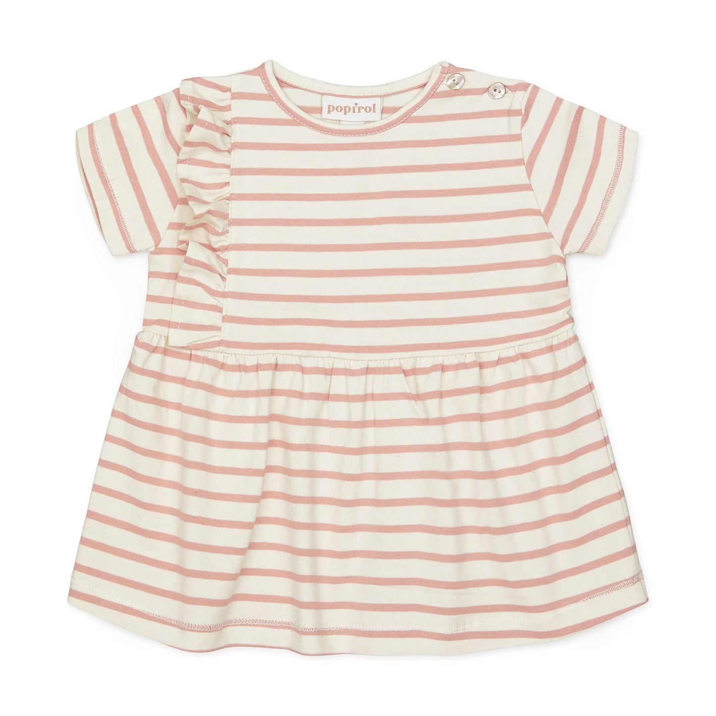 Popirol POANNELI BABY DRESS SS - STRIPED VANILLA-1-232-023 - Lille Univers