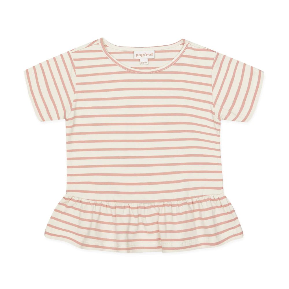 Popirol POLILIE T-SHIRT SS - STRIPED VANILLA-1-232-022 - Lille Univers