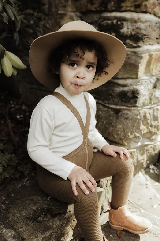 Silly Silas Footed Acorn Brown Cotton Tights-MCACOBR_COTTON - Lille Univers