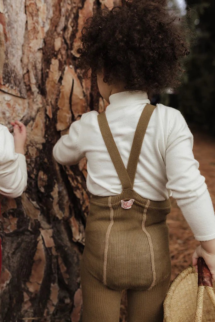 Silly Silas Footed Acorn Brown Cotton Tights-MCACOBR_COTTON - Lille Univers