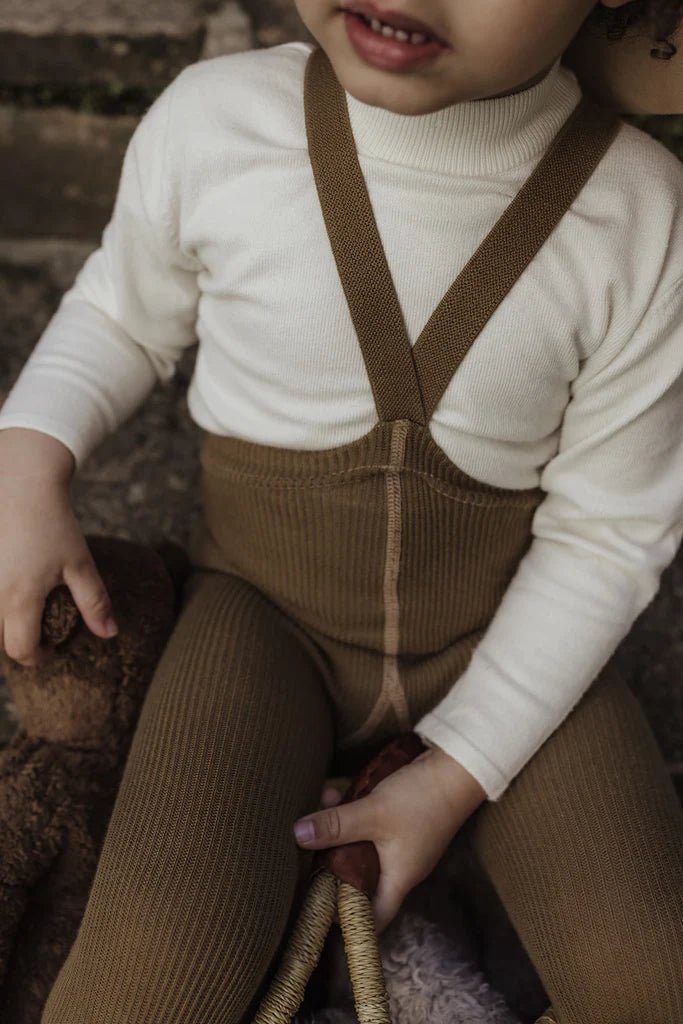 Silly Silas Footed Acorn Brown Cotton Tights-MCACOBR_COTTON - Lille Univers