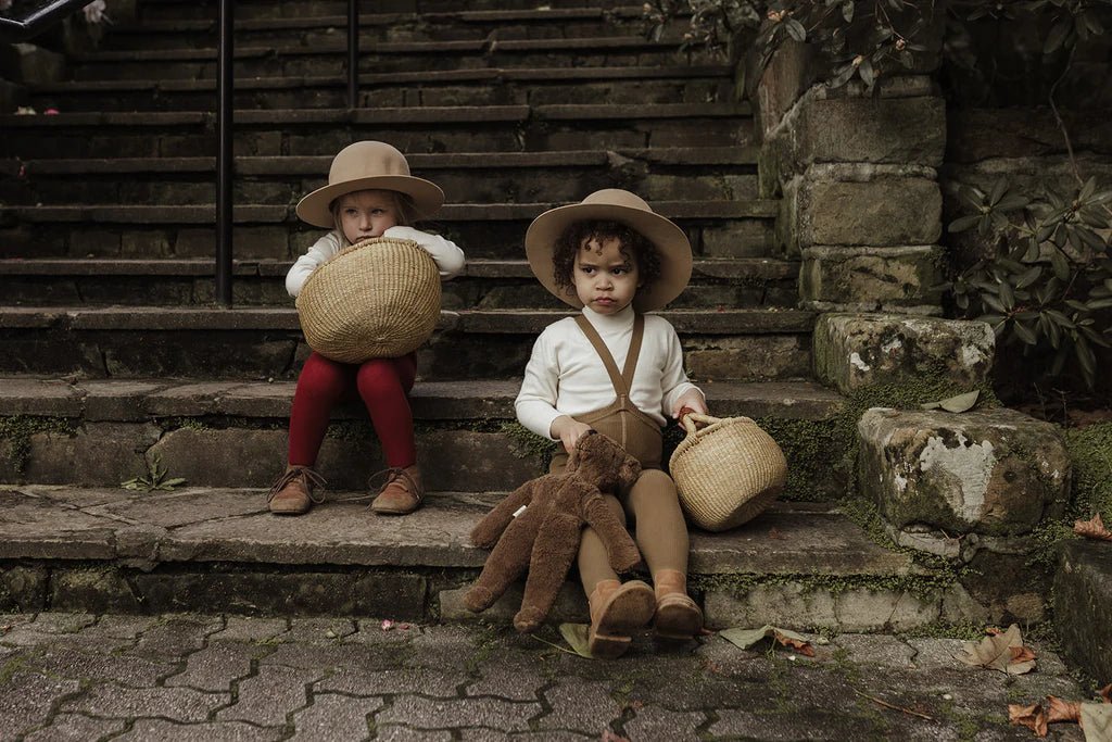 Silly Silas Footed Acorn Brown Cotton Tights-MCACOBR_COTTON - Lille Univers