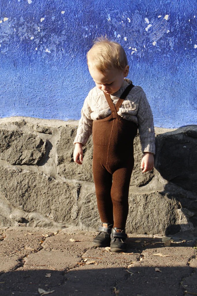 Silly Silas Footed Chocolate Brown Cotton Tights-MCCHOCBR_COTTON - Lille Univers