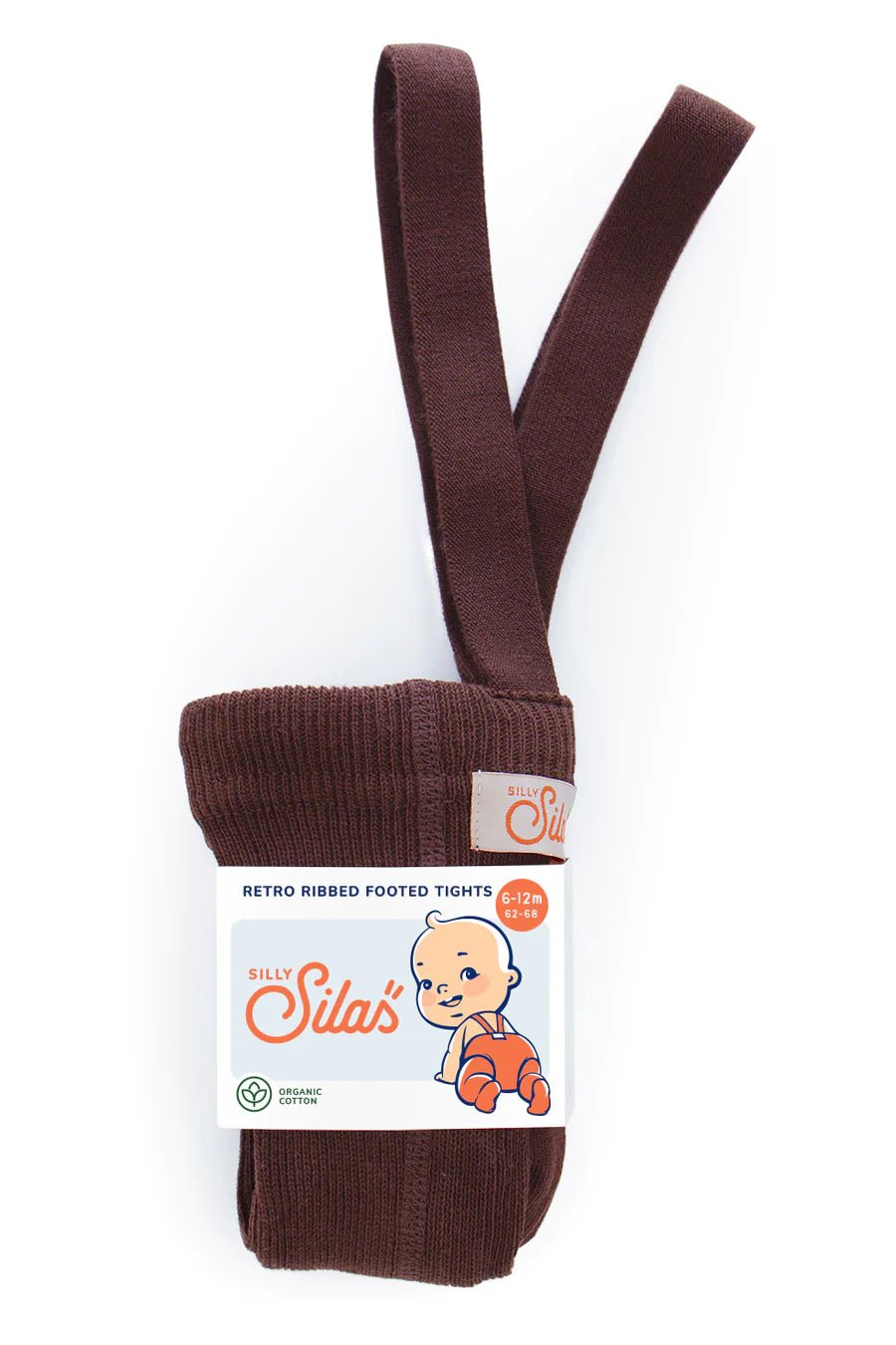 Silly Silas Footed Chocolate Brown Cotton Tights-MCCHOCBR_COTTON - Lille Univers