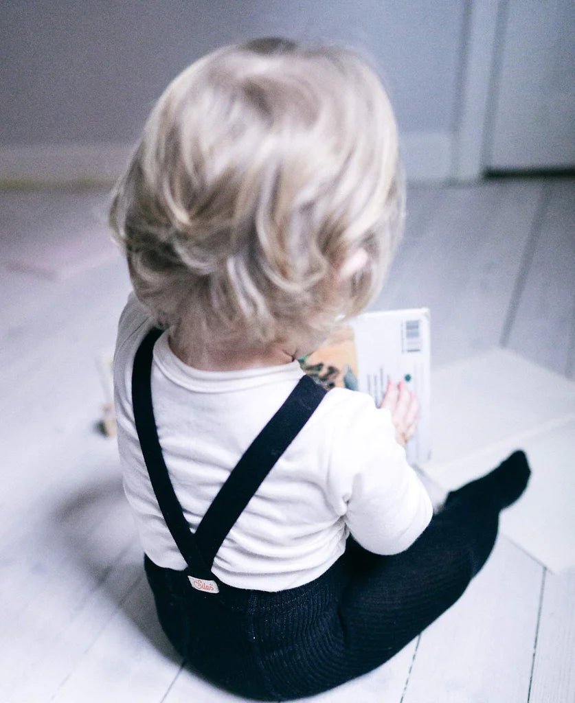 Silly Silas Footed Classic Black Cotton Tights-MCBLACK_COTTON - Lille Univers