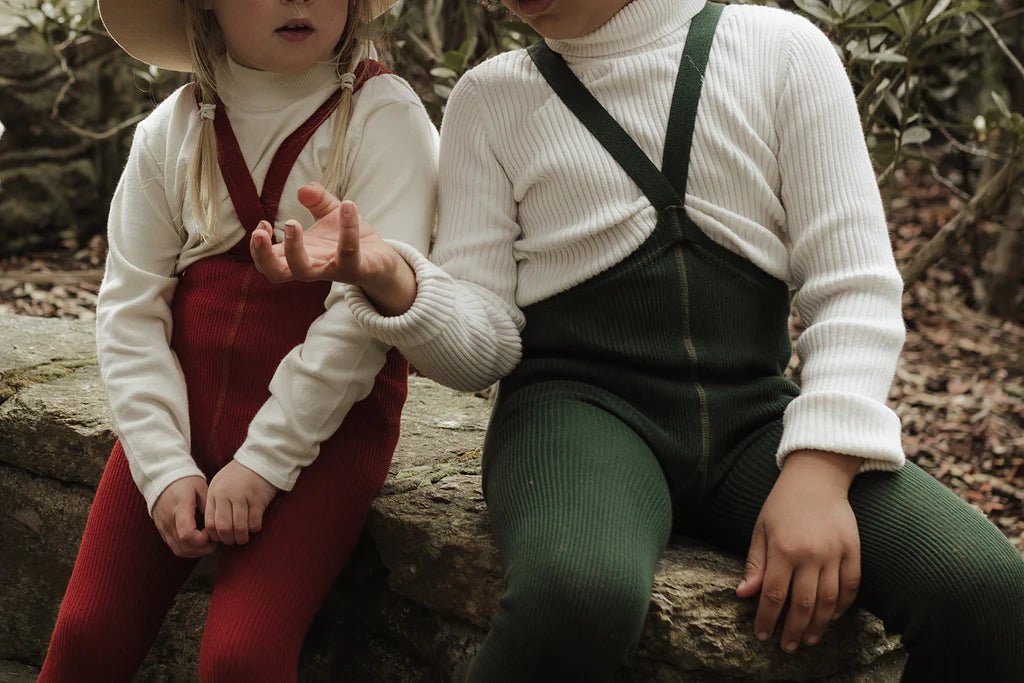 Silly Silas Footed Dark Forest Green Cotton Tights-MCDFGRE_COTTON - Lille Univers