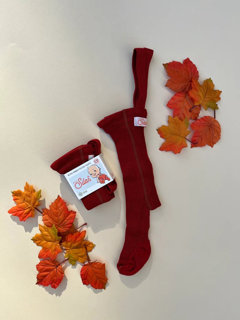 Silly Silas Footed Maple Leaf Cotton Tights-MCMPLEAF_COTTON - Lille Univers
