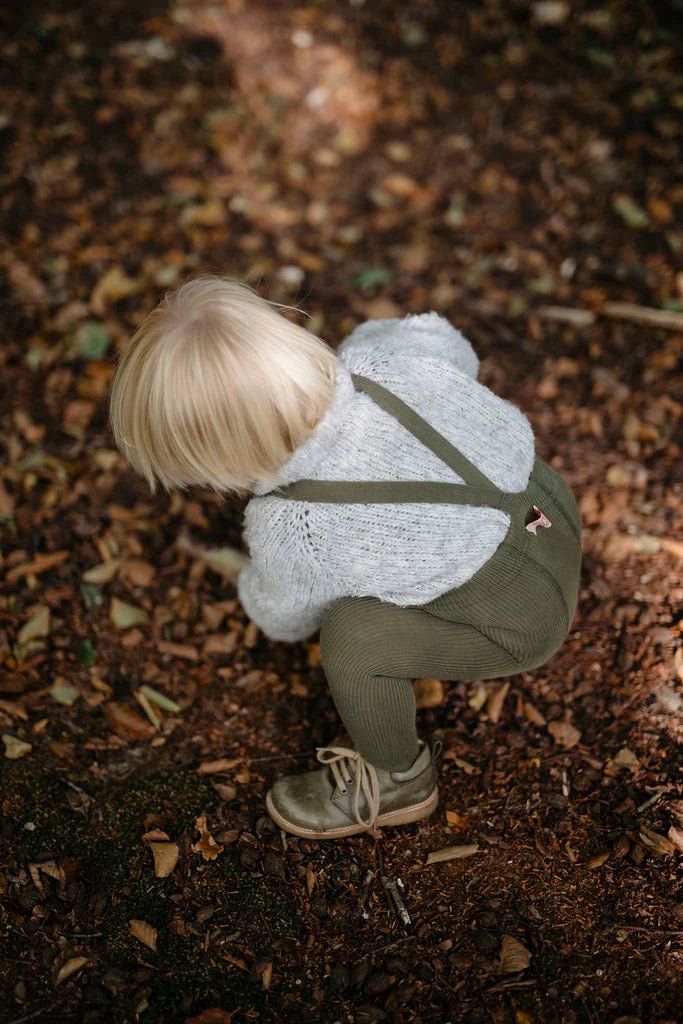 Silly Silas Footed Olive Cotton Tights-MCOLIVE_COTTON - Lille Univers