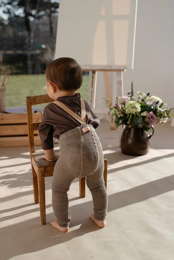 Silly Silas Footless Charcoaly Brown Cotton Tights-FLCHBRO_COTTON - Lille Univers