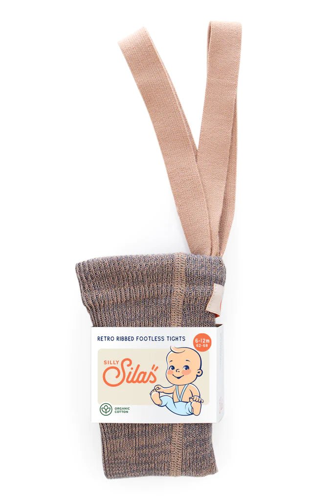Silly Silas Footless Charcoaly Brown Cotton Tights-FLCHBRO_COTTON - Lille Univers
