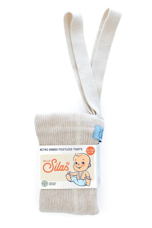 Silly Silas Footless Cream Blend Cotton Tights-FLCREAM_COTTON - Lille Univers