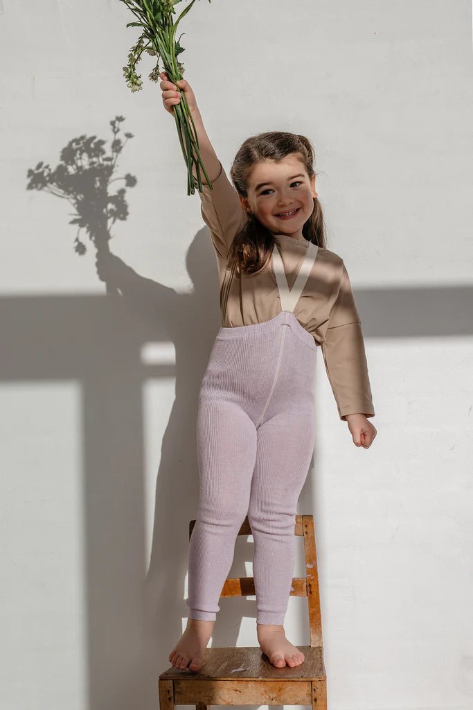 Silly Silas Footless Creamy Lavender Cotton Tights-FLCRLAV_COTTON - Lille Univers