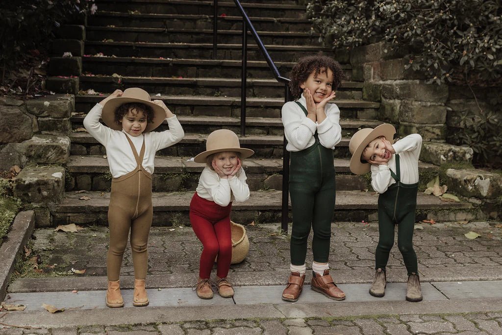 Silly Silas Footless Dark Forest Green Cotton Tights-FLCDFGRE_COTTON - Lille Univers
