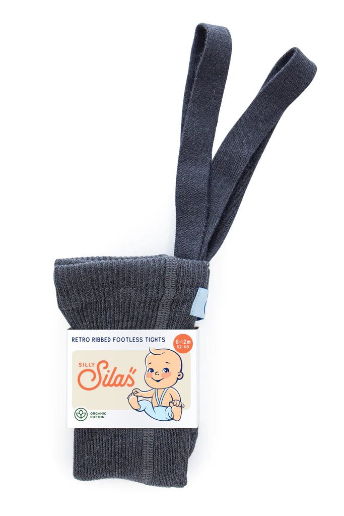 Silly Silas Footless Dark Grey Blend Cotton Tights-FLDGREY_COTTON - Lille Univers