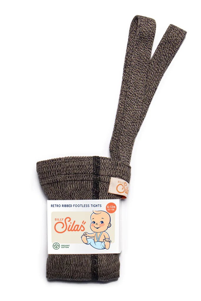 Silly Silas Footless Licorice Peanut Cotton Tights-FLLIPE_COTTON - Lille Univers