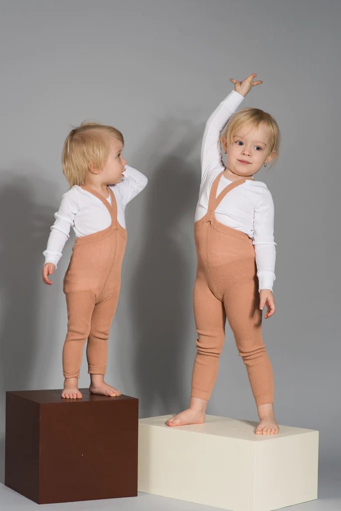 Silly Silas Footless Light Brown Cotton Tights-FLLBROWN_COTTON - Lille Univers