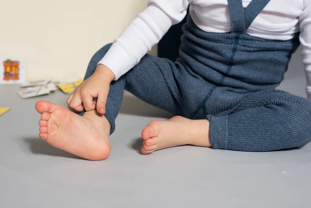 Silly Silas Footless Steel Blue Blend Cotton Tights-FLSBLUE_COTTON - Lille Univers