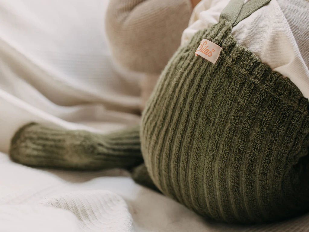 Silly Silas Granny Teddy Olive Footed Tights-TGWOLIVE_COTTONBLEND - Lille Univers