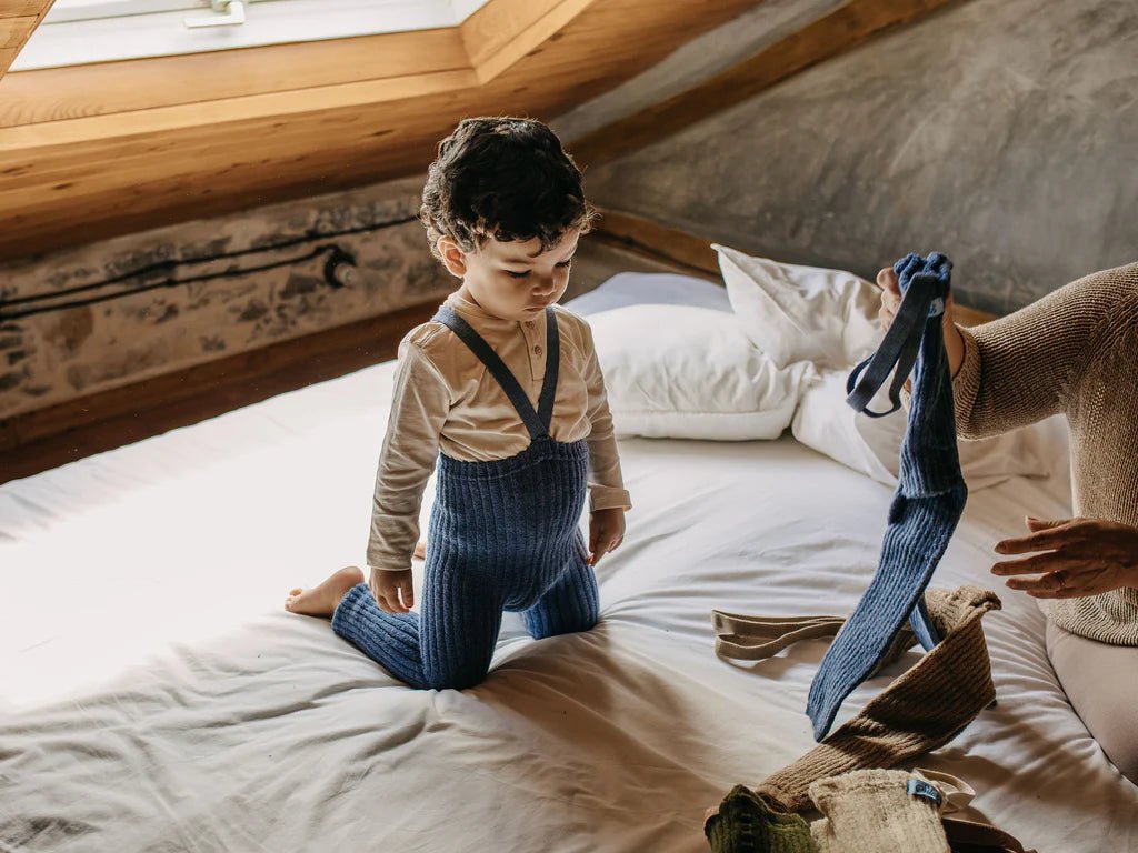 Silly Silas Granny Teddy Steel Blue Blend Footless Tights-TGFSBLUE_COTTONBLEND - Lille Univers