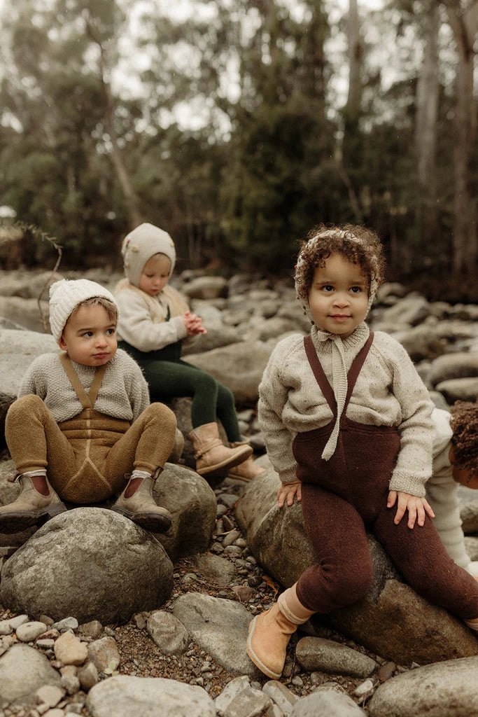 Silly Silas Teddy Acorn Brown Footless Tights-TFACOBR_COTTONBLEND - Lille Univers