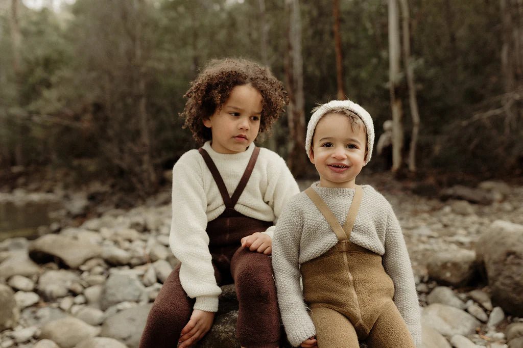 Silly Silas Teddy Acorn Brown Footless Tights-TFACOBR_COTTONBLEND - Lille Univers