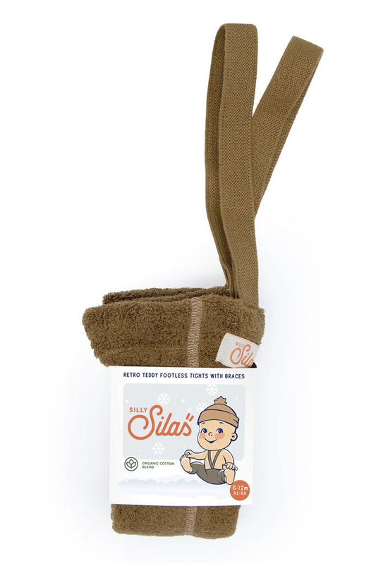 Silly Silas Teddy Acorn Brown Footless Tights-TFACOBR_COTTONBLEND - Lille Univers