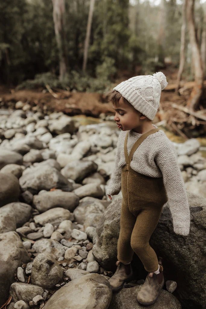 Silly Silas Teddy Acorn Brown Footless Tights-TFACOBR_COTTONBLEND - Lille Univers