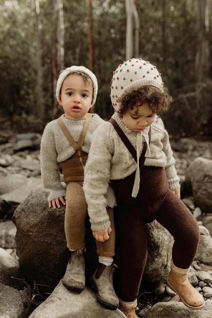 Silly Silas Teddy Chocolate Footless Tights-TFCHOCBR_COTTONBLEND - Lille Univers