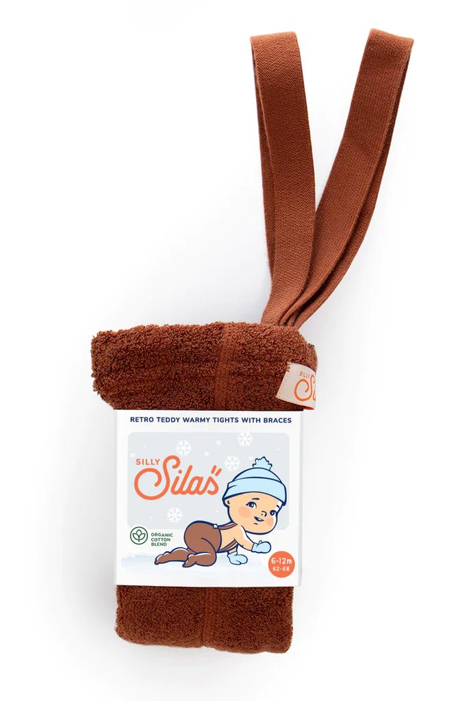 Silly Silas Teddy Cinnamon Footed Tights-TWCINN_COTTONBLEND - Lille Univers