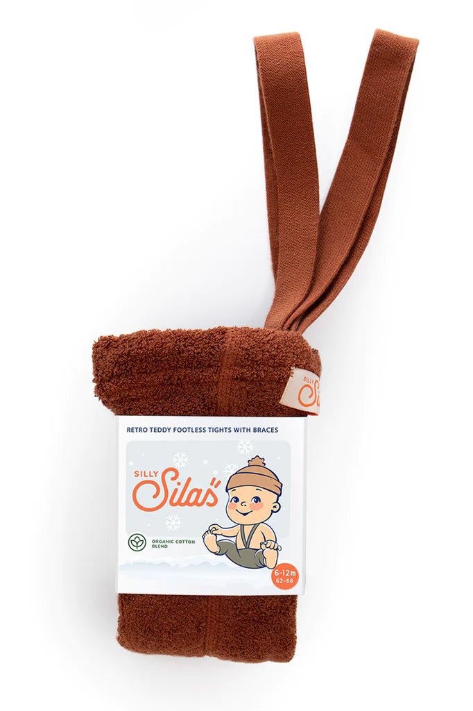 Silly Silas Teddy Cinnamon Footless Tights-TFCINN_COTTONBLEND - Lille Univers