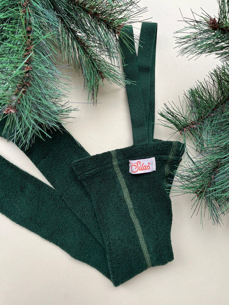 Silly Silas Teddy Dark Forest Green Footed Tights-TWDFGRE_COTTONBLEND - Lille Univers